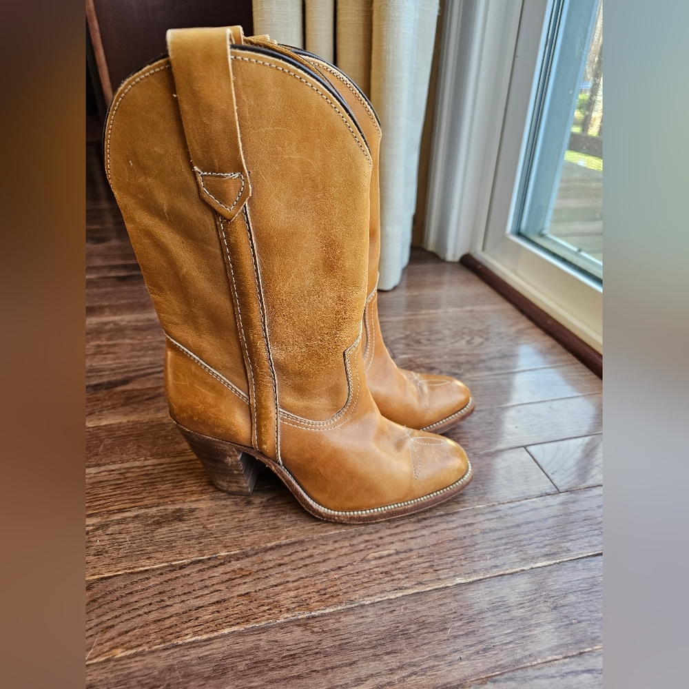 Frye leather heeled boots